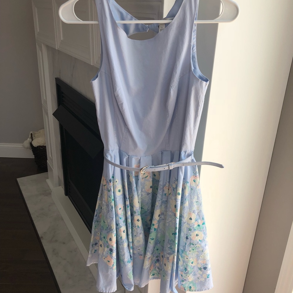 Lauren Conrad Easter Spring Blue Floral Midi Dress